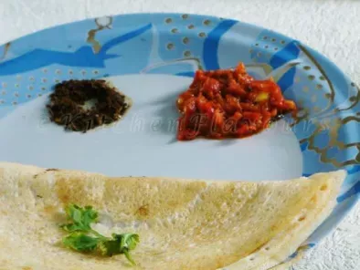 Recipe Dosa - a south indian crepe with instant tomato chutney