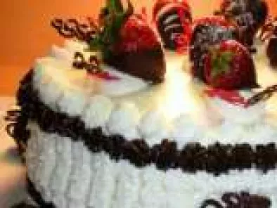 Celebration Cake with Chocolate Covered Strawberries