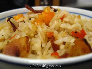 Recipe Streaky bacon fried rice with salted egg yolk