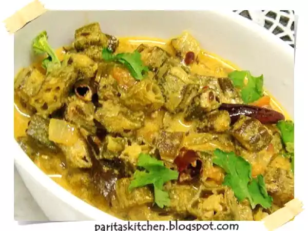 Recipe Dahi bhindi (lady finger in creamy yogurt gravy)