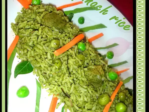 Recipe Palak(spinach) rice