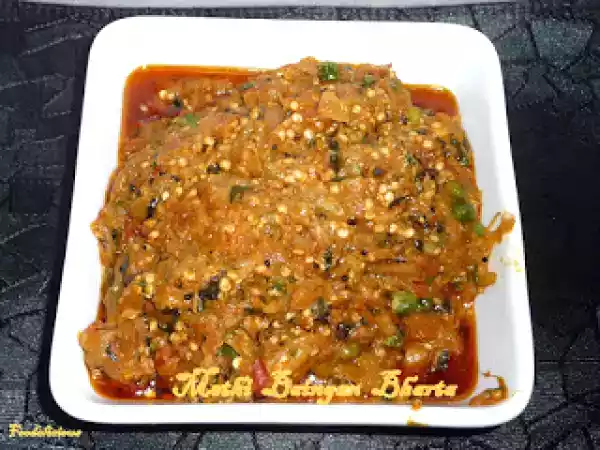 Recipe Methi baingan bharta ( roasted egg plant )