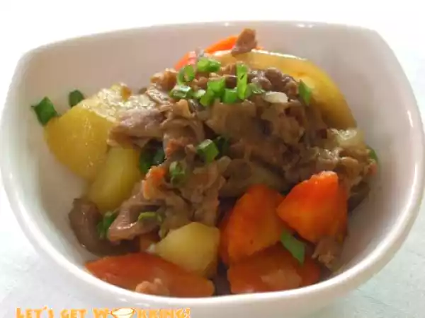 Recipe Stewed beef with vegetables
