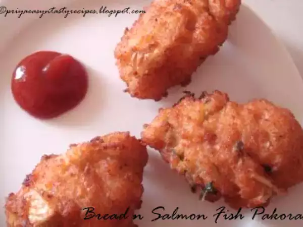 Recipe Bread n salmon fish pakoras