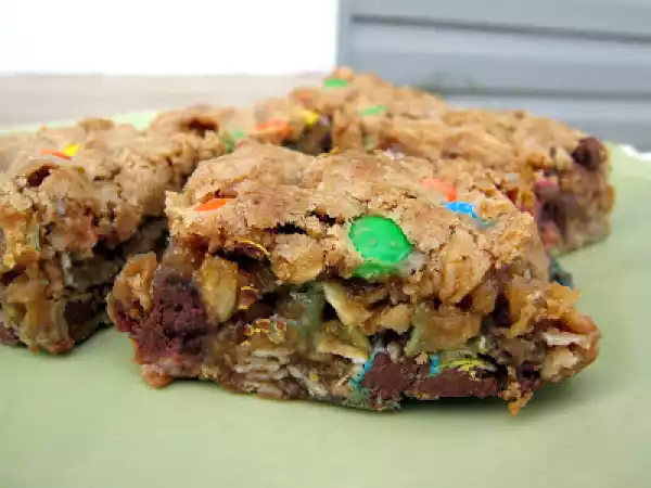 Recipe M&m-chocolate chip oatmeal bars