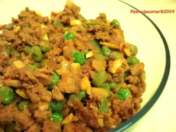 Recipe Matar keema (spicy sauted minced meat and peas)