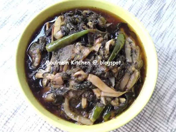 Recipe Fried roselle leaves (chin baung kyaw)