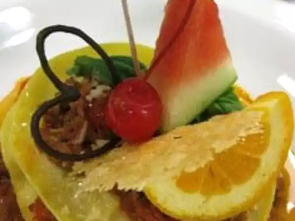 Recipe Open ravioli with lamb bolognaise