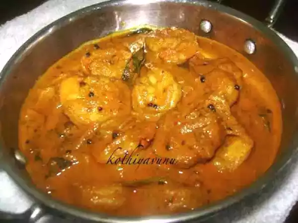 Recipe Chemmeen thenga pal curry/prawns coconut milk curry - kerela - thirssur style