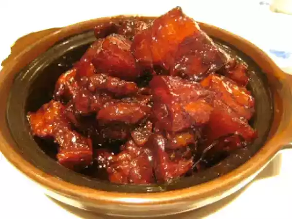 Recipe Chinese braised pork belly with greens