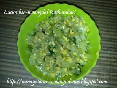 Recipe Cucumber-moongdal koshumbari/kosambari