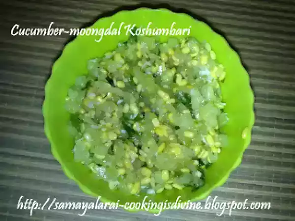 Recipe Cucumber-moongdal koshumbari/kosambari