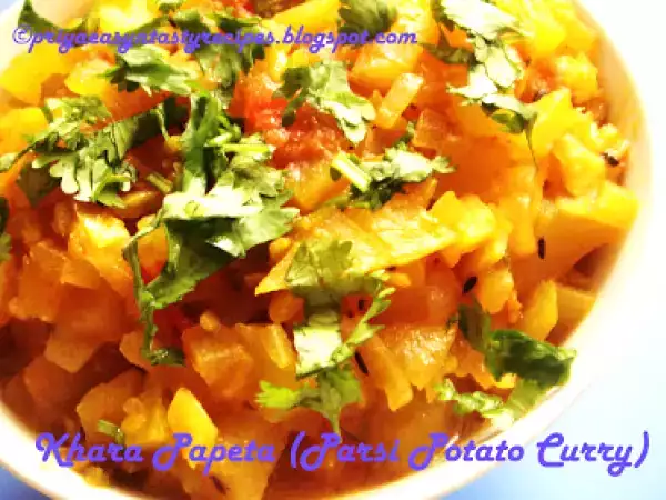 Recipe Khara papeta (parsi potato curry)