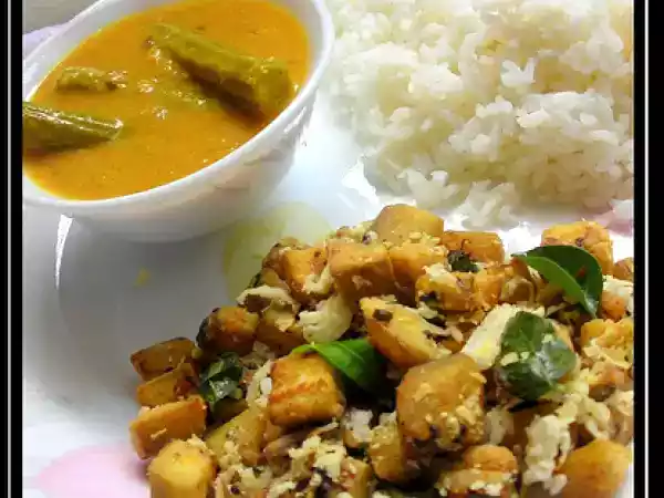 Recipe Raw banana pepper fry & drumstick kootu.....a platter from rak's kitchen