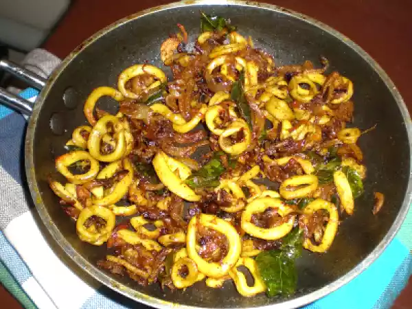 Recipe Squid fry ( koonthal / kanava fry )