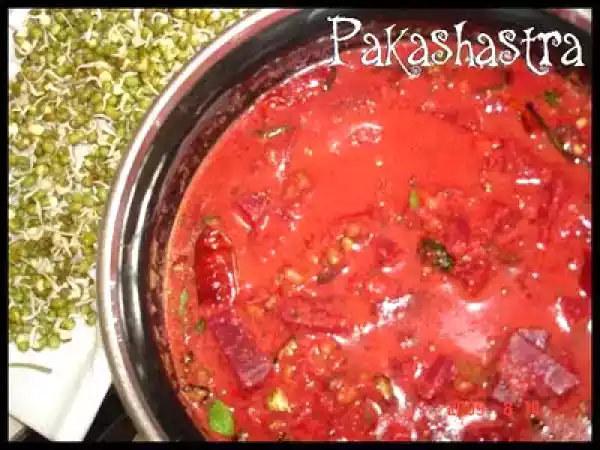 Recipe Sprouted green gram and beetroot gasi