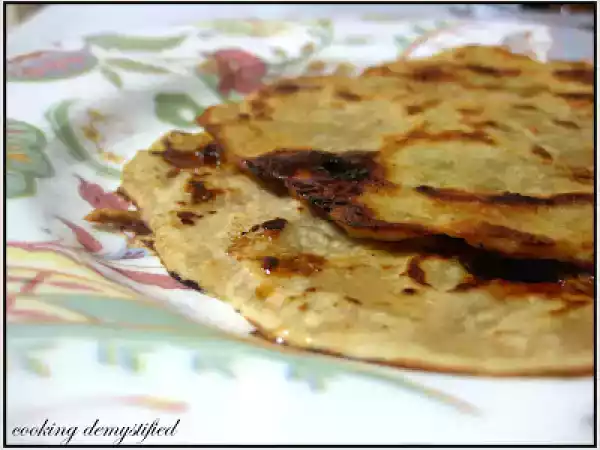 Recipe Sweet chapati err ..indian flat bread with jaggery