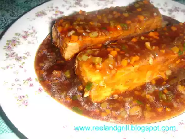 Recipe Sizzling tofu in oyster sauce