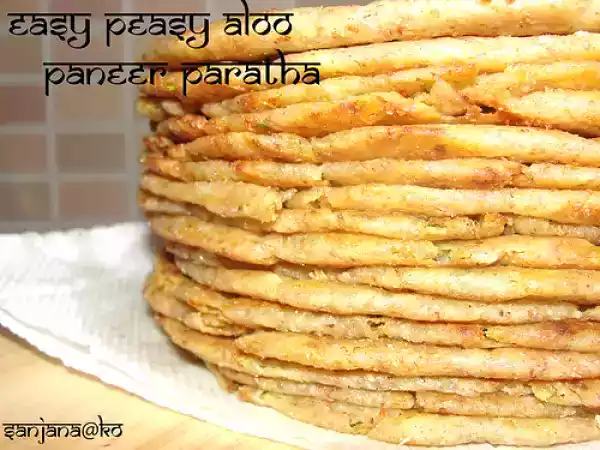 Recipe Easy peasy aloo paneer paratha (sadly, there are no peas in this recipe)