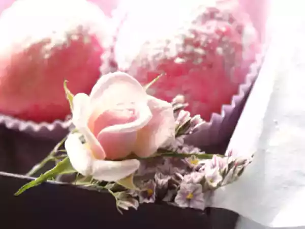 Recipe La vie en rose....rose water scented truffles