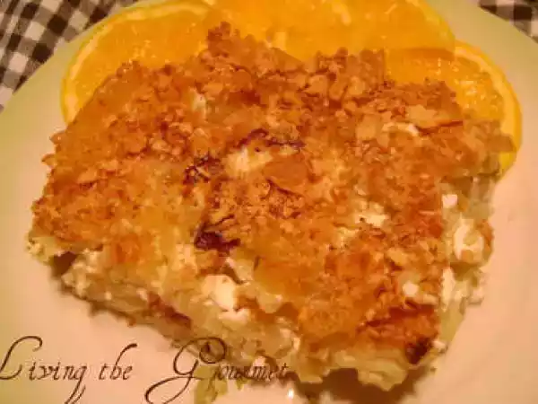 Recipe Russian noodle pudding (adapted from-the houses cookbook)