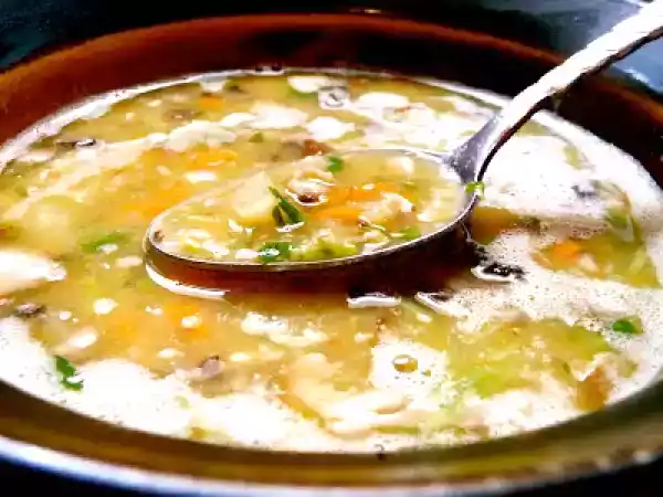 Recipe Roasted chickpea and mushroom soup