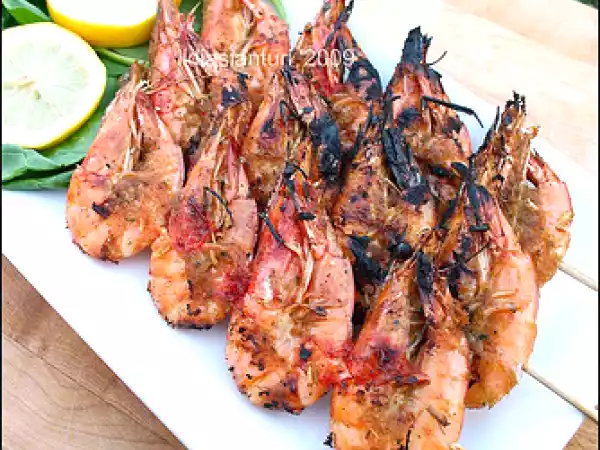 Recipe Sate udang (prawn on skewer)