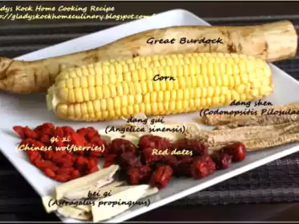 Recipe Great burdock soup with corn and chinese herbs