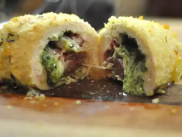 Recipe Chicken cordon bleu recipe (italian style) with pesto and panko