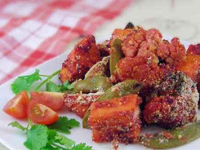 Recipe Veganmofo 06: tandoori sweet potato and cauliflower