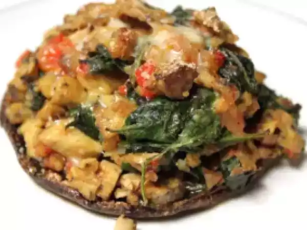 Recipe Tempeh stuffed portabella mushrooms