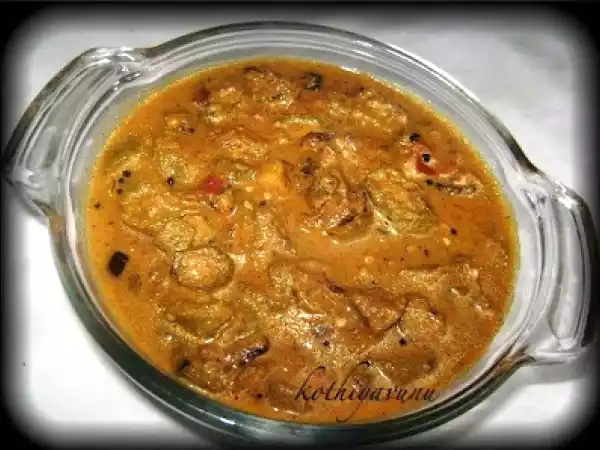 Recipe Vendakka puli / okra/ladies finger tamarind curry - kerala - palakkad style