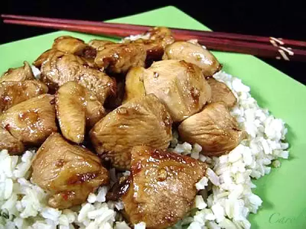Recipe Bourbon chicken - amish caramel corn - individual apple charlottes