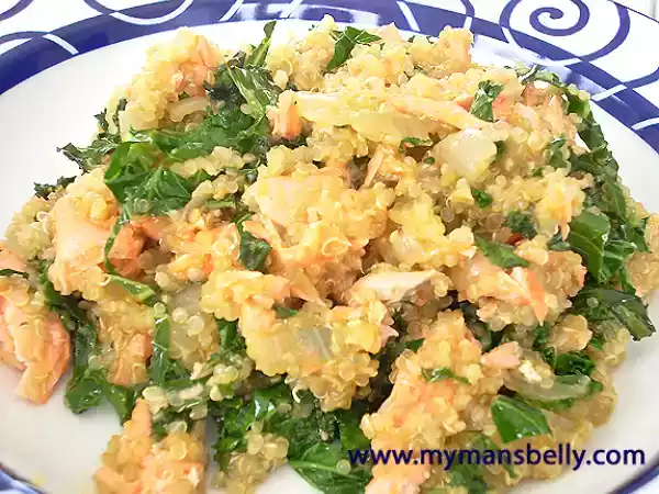 Recipe Quinoa risotto with salmon and kale