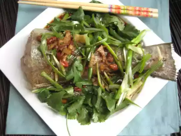 Recipe Steamed ling cod with goji berries recipe