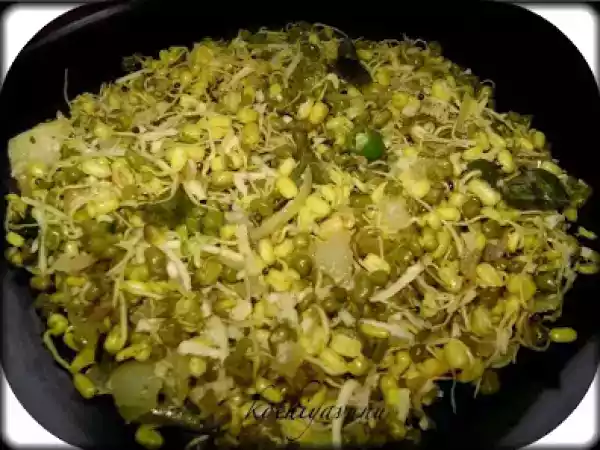 Recipe Cherupayar thoran /sprouted green gram stir fry