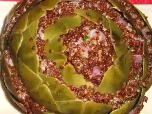 Recipe Stuffed artichokes with red quinoa and brillat-savarin cheese