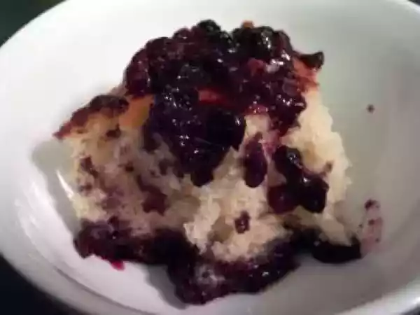 Recipe Poudding chomeur aux bleuets (blueberry poor man's pudding)