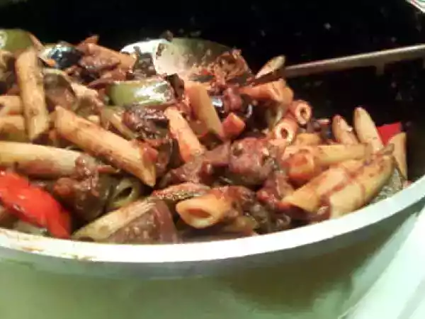 Recipe Roasted vegetable tomato sauce over pasta