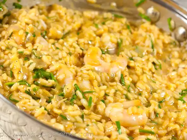 Recipe Tiger prawn risotto with lobster bisque