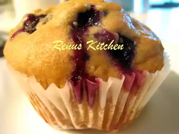 Recipe Eggless blueberry muffins [egg substitute: buttermilk ]