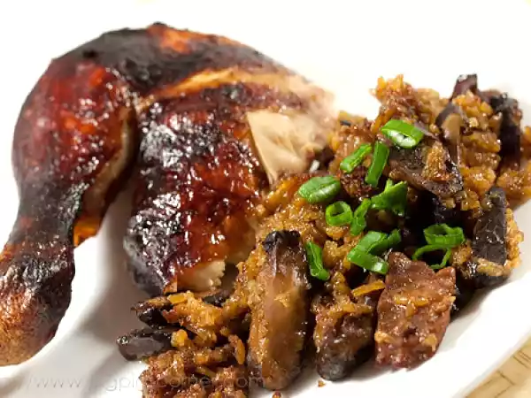 Recipe Roast chicken with glutinous rice stuffing