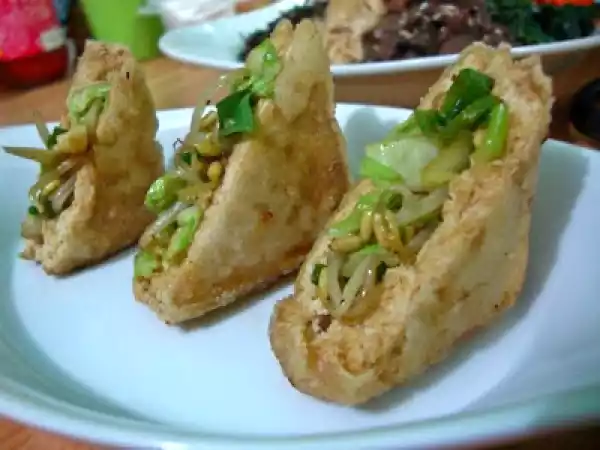Recipe Stuffed tofu with soy ginger dressing