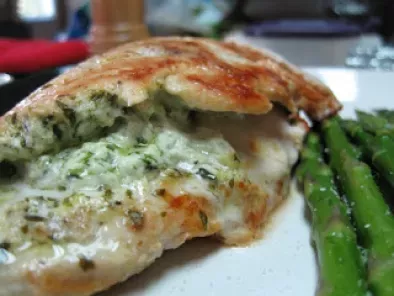 Recipe Spinach and goat cheese stuffed chicken breasts and mashed turnips