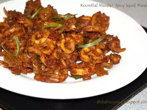 Recipe Masala koonthal (spicy squid masala/calamari masala)