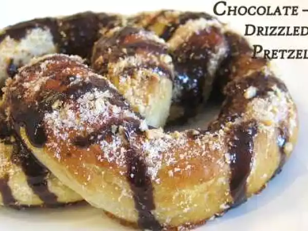 Recipe Chocolate-drizzled pretzel