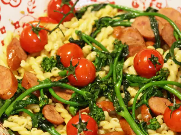 Recipe Pasta with broccolini and kielbasa sausage