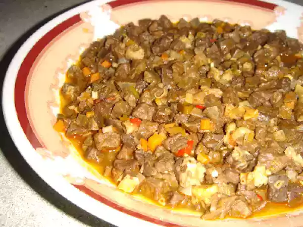 Recipe Bopis or bopiz (lights sauteed in onions, tomatoes and chilies)