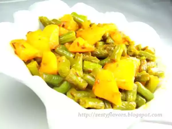 Recipe (aloo faliyan ) green beans and potato sabzi