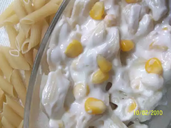 Recipe Chilled penne pasta and sweet corn salad